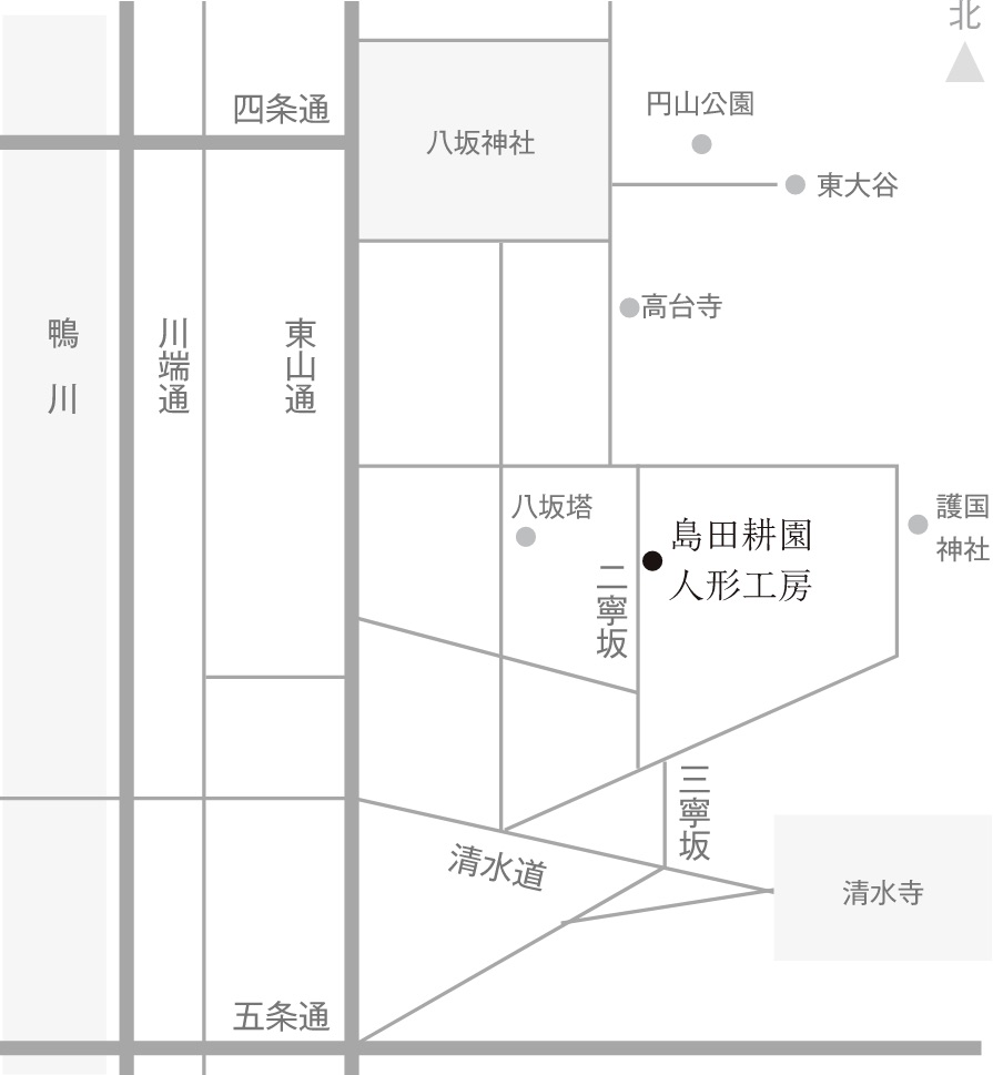 御所人形 島田耕園 地図
